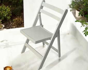 White Wooden Folding Chair: Indoor/Outdoor Garden Seating