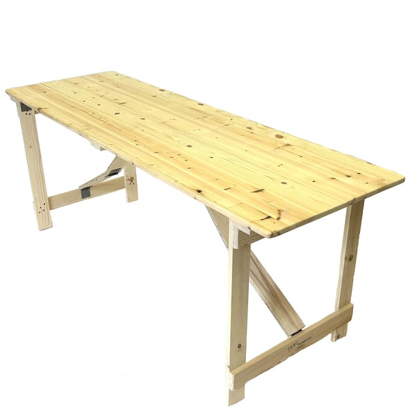 6ft x 2ft Wooden Trestle Table, Folding Wooden Table - Very strong & robust
