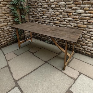 Rustic 6ft Trestle Table: Seats 6, Ex-Hire Vintage Style