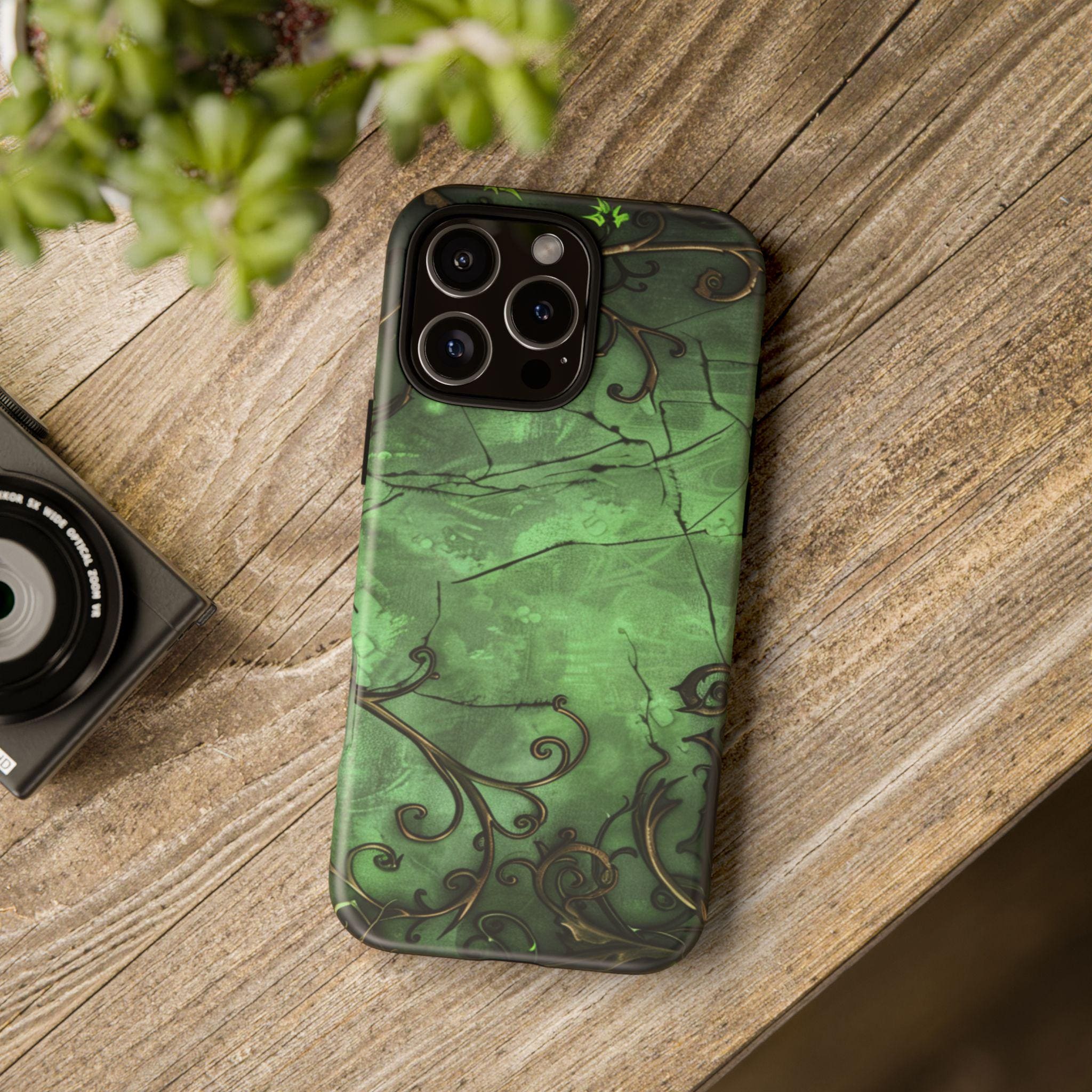 Goblincore Vine Phone Case  Grunge Forest Aesthetic Tough Case  Dark Botanical Nature Art  Moss Green Protective Phone Case