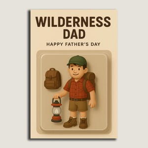 Jeu de 7 cartes postales pour papa, camping, fête des pères, cadeau pour papa dans la nature, carte de voeux plate pour amoureux du plein air
