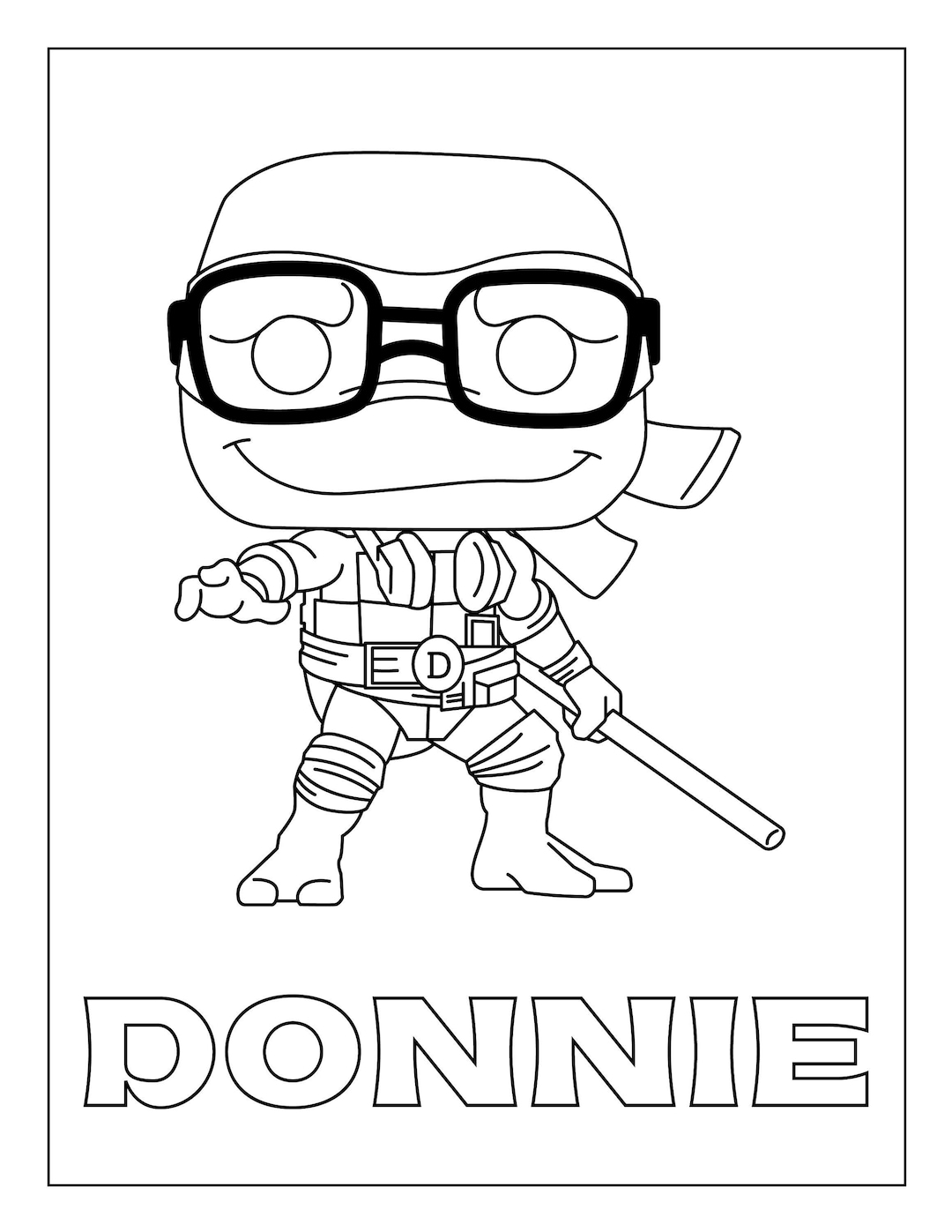 Donnie From Ninja Turtles Mutant Mayhem Movie Coloring Page - Etsy