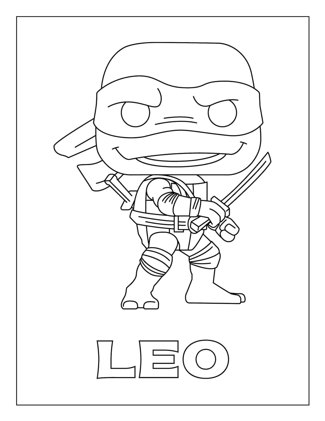 Leo From Ninja Turtles Mutant Mayhem Movie Coloring Page Etsy Leo From Ninja Turtles Mutant Mayhem Movie Coloring Page Etsy