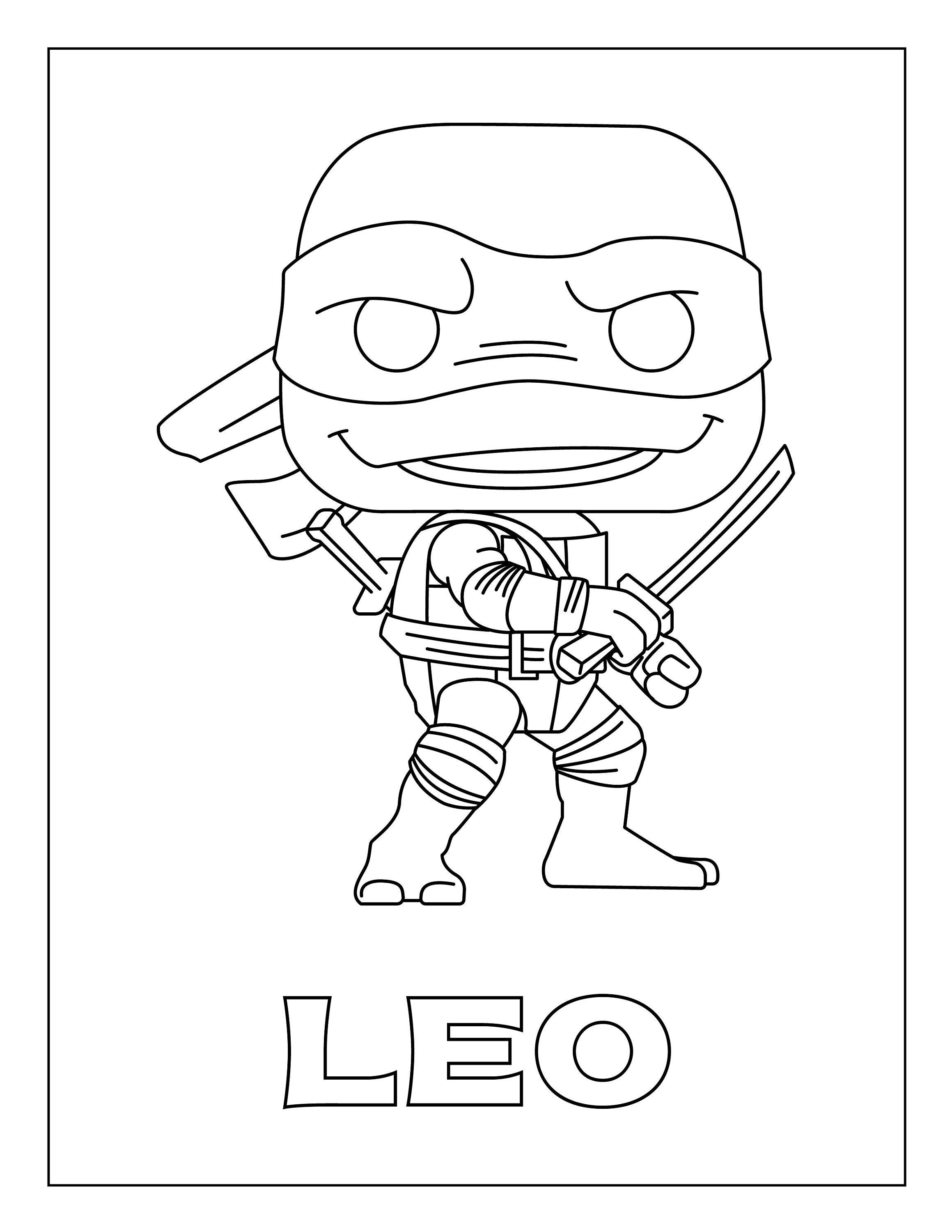 Leo From Ninja Turtles Mutant Mayhem Movie Coloring Page Etsy