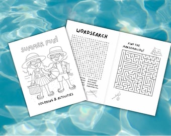 Summer Activity Book for Kids: Mazes, Coloring, Word Searches (Printable PDF)