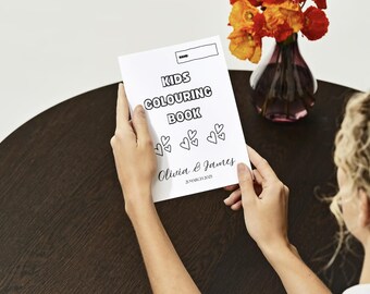 Personalized Wedding Coloring Book: Kids' Activity, Editable Template (Digital Download)