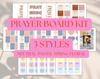 Christian Prayer Board Kit: Bible Verse Cards, Prayer Prompts (Digital Download)
