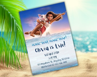 Moana 2 Birthday Invitation: Editable Luau Party Template (Digital Download)