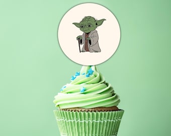 Topos de Cupcake de Star Wars: Decoração de Festa de Aniversário Jedi (Download Instantâneo)