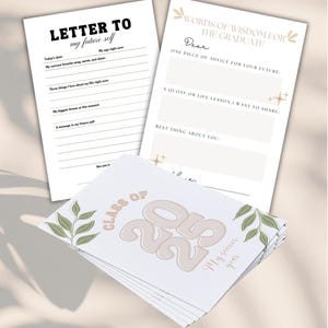 Kit de recuerdos del último año: Diario de graduación, tarjetas de consejos (descarga digital), promoción de 2025