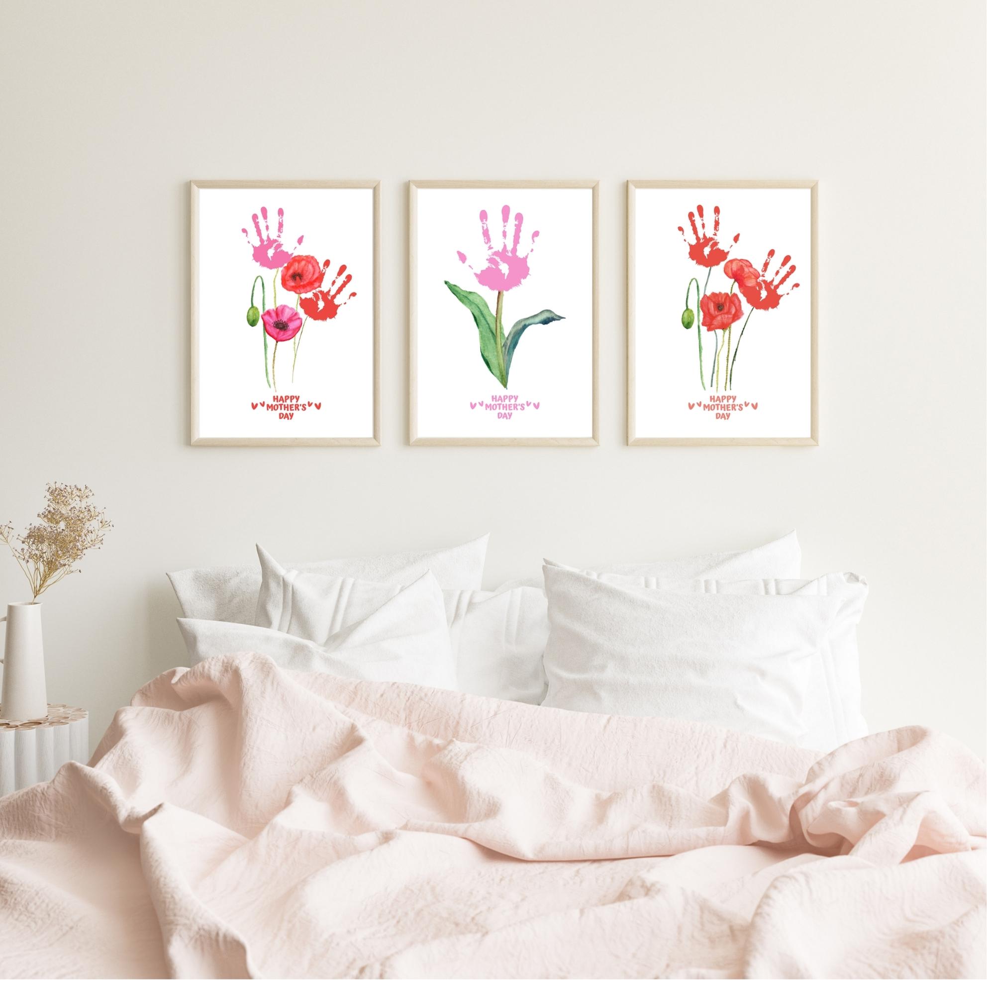 Mother's Day Handprint Craft Printable | DIY Flower Bouquet Art | Kids ...