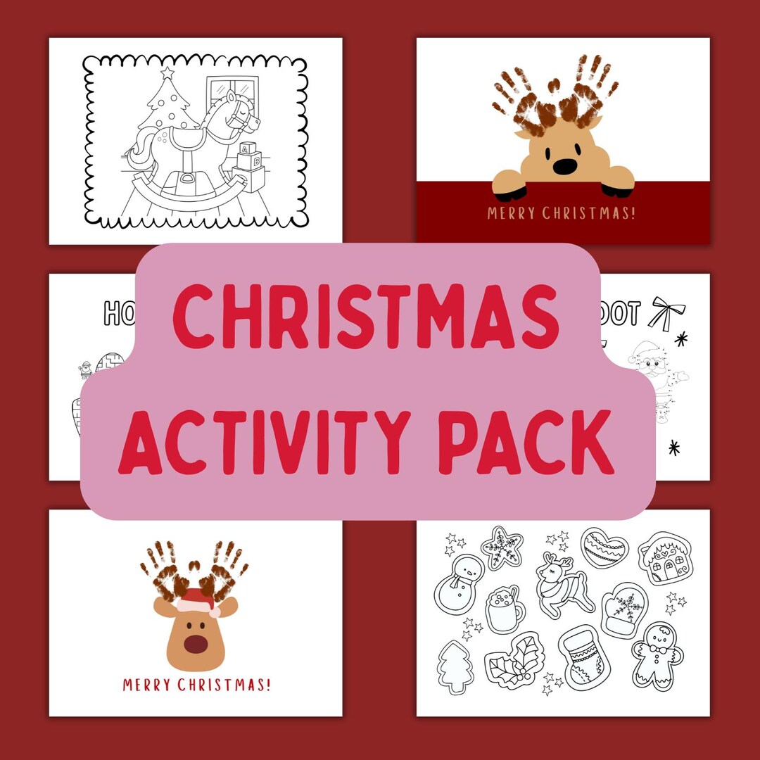 Christmas Activity Pack for Kids | Handprint Art, Coloring Pages ...