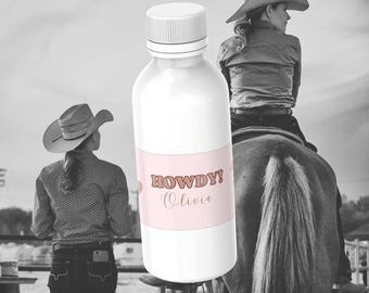 Pink Cowgirl Water Bottle Labels: Rodeo Birthday Party Decor (Printable)