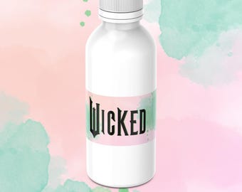 Wicked Movie Water Bottle Label: Green & Pink Party Decor (Canva Editable, PDF)