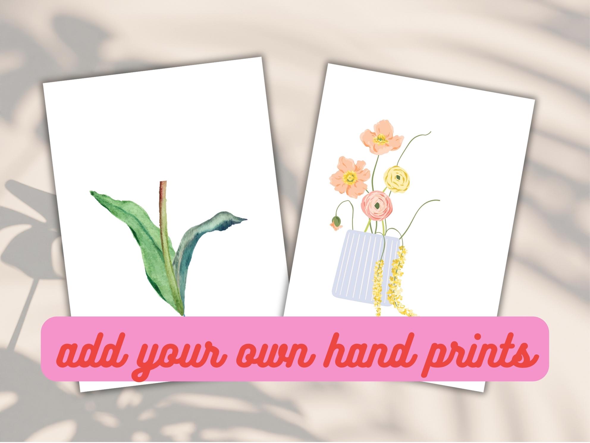 Mother's Day Handprint Craft Printable | DIY Flower Bouquet Art | Kids ...