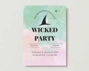 Wicked Party Invitation Template: Halloween Birthday Invite (Digital Download)