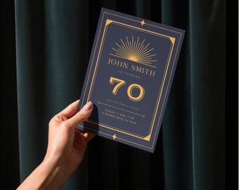 Art Deco Birthday Invitation: Editable Template (Digital Download)