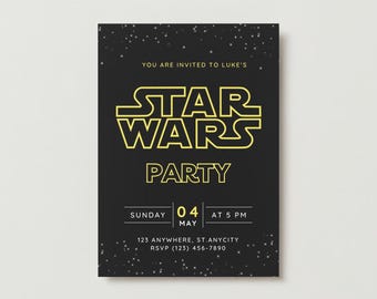 Star Wars Party Invitation Template: Customizable Digital Invite (Instant Download)
