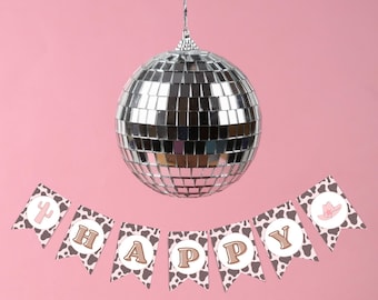 Cowgirl Birthday Banner: Pink Western Party Decor (Printable)