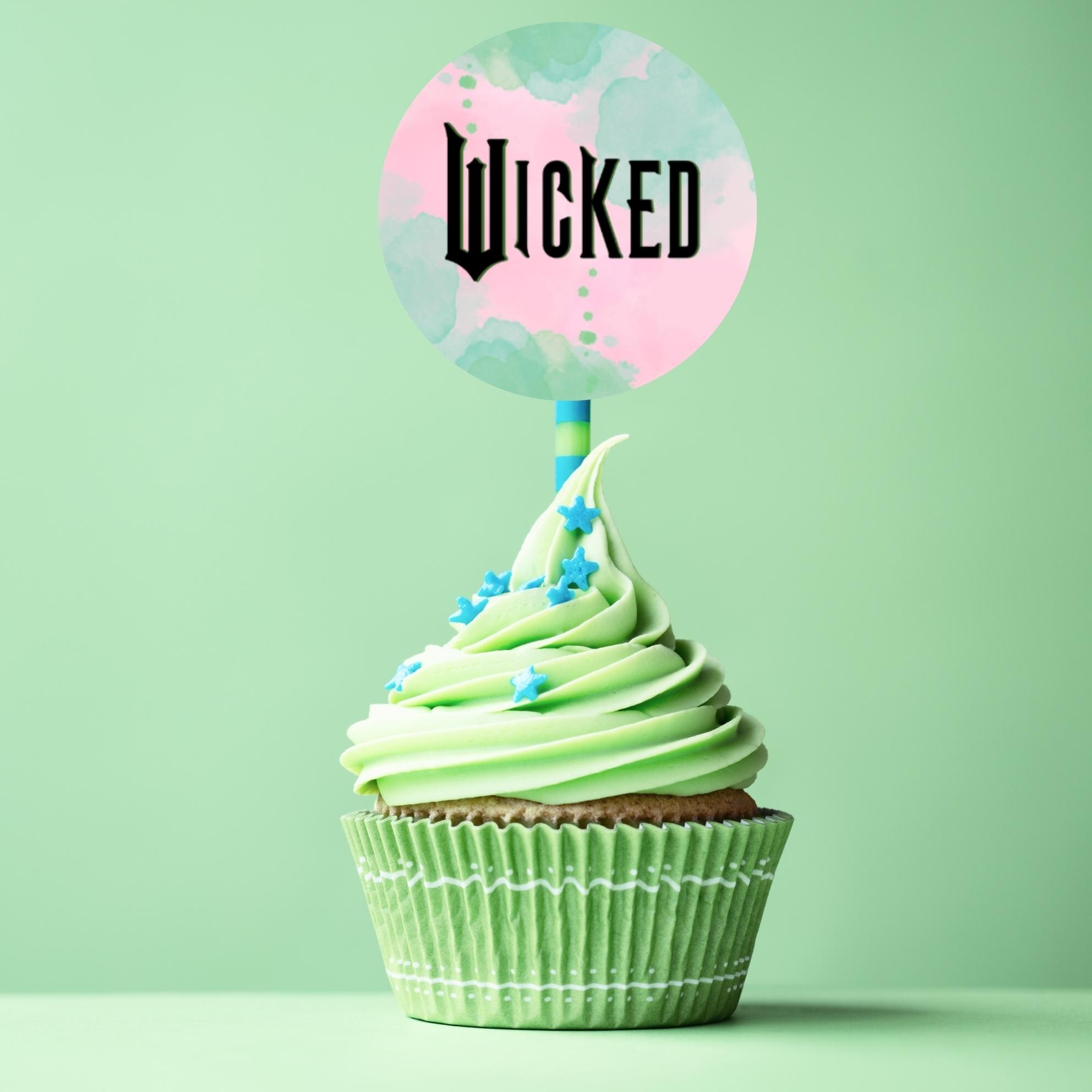 Wicked Theme Cupcake Toppers | Editable Printable 2 Inch / 5 Cm 6 per ...