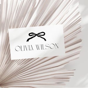 Modello modificabile per segnaposto da cocktail con fiocco nero / Segnaposto stampabili per matrimoni, feste ed eventi / Personalizzabile