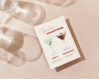 Dirty Thirty Martini Bar Sign: Editable Cocktail Menu (Digital Download)