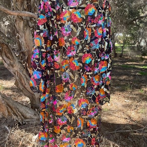 Amazing long black sequin kimono jacket