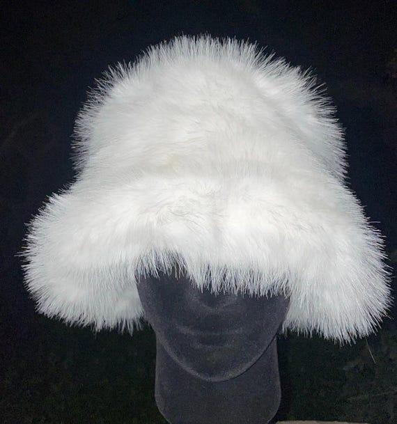 White LED Faux Fur Bucket Hat LED Faux Fur Bucket Hat – Chromatiicat main image 2