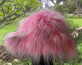 Fluffy Faux Fur Hat: Velvet Lined - Festival Rave Winter