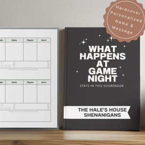 Game Night Buch-Qualität, Hardcover, personalisiert für Scorekeeper & Memories