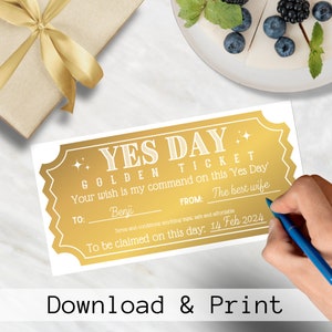Vale-presente para o Dia dos Namorados, cupom de presente dourado para impressão, melhor presente para o marido, presente surpresa para o Dia dos Namorados, noite de encontro para o namorado