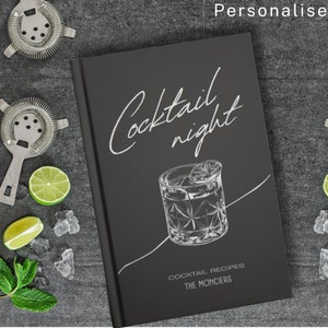 Gepersonaliseerde cocktailreceptenboek Bourbon Cocktail Party Huwelijksverjaardag voor echtgenoot verloofde Verjaardagscadeau voor mannen Dad Signature Drinks