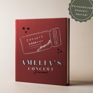 Concertjournaal Gepersonaliseerd met naam Live concertdagboek Track Concert Lover Kids Concertgeheugenlogboek Vierkant hardcover
