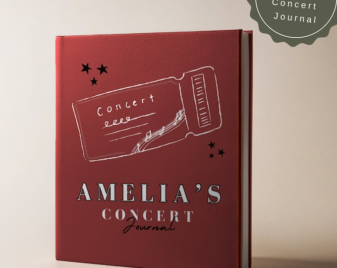 Concert Journal Personalized with Name Live Concert Diary Track Concert Lover Kids Concert Memory Logbook Square Hardcover