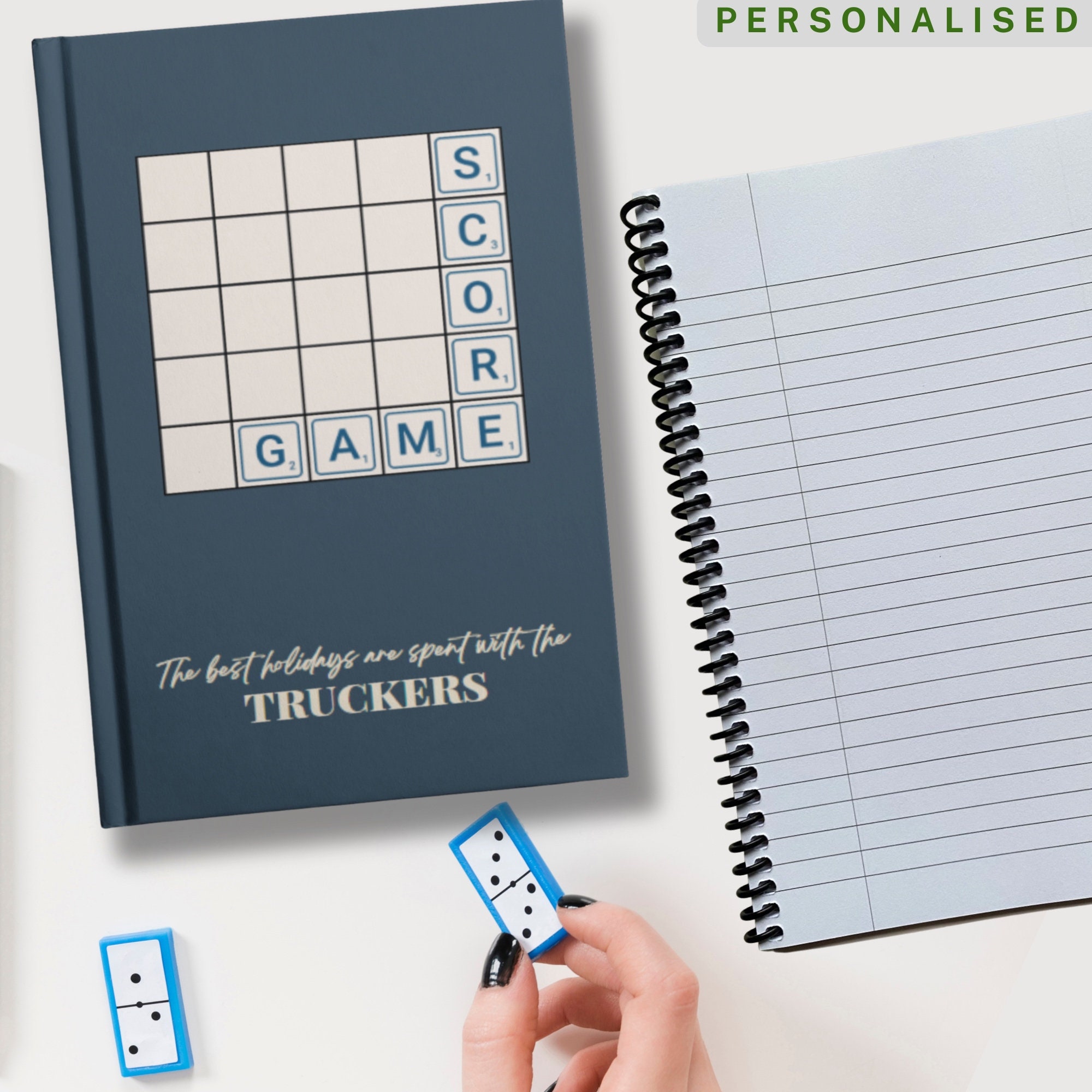 Game Night Score Sheets: Simple scorekeeping gaming logbook for many family  games | Blank score recording pads Large print | Double-sided bound page 