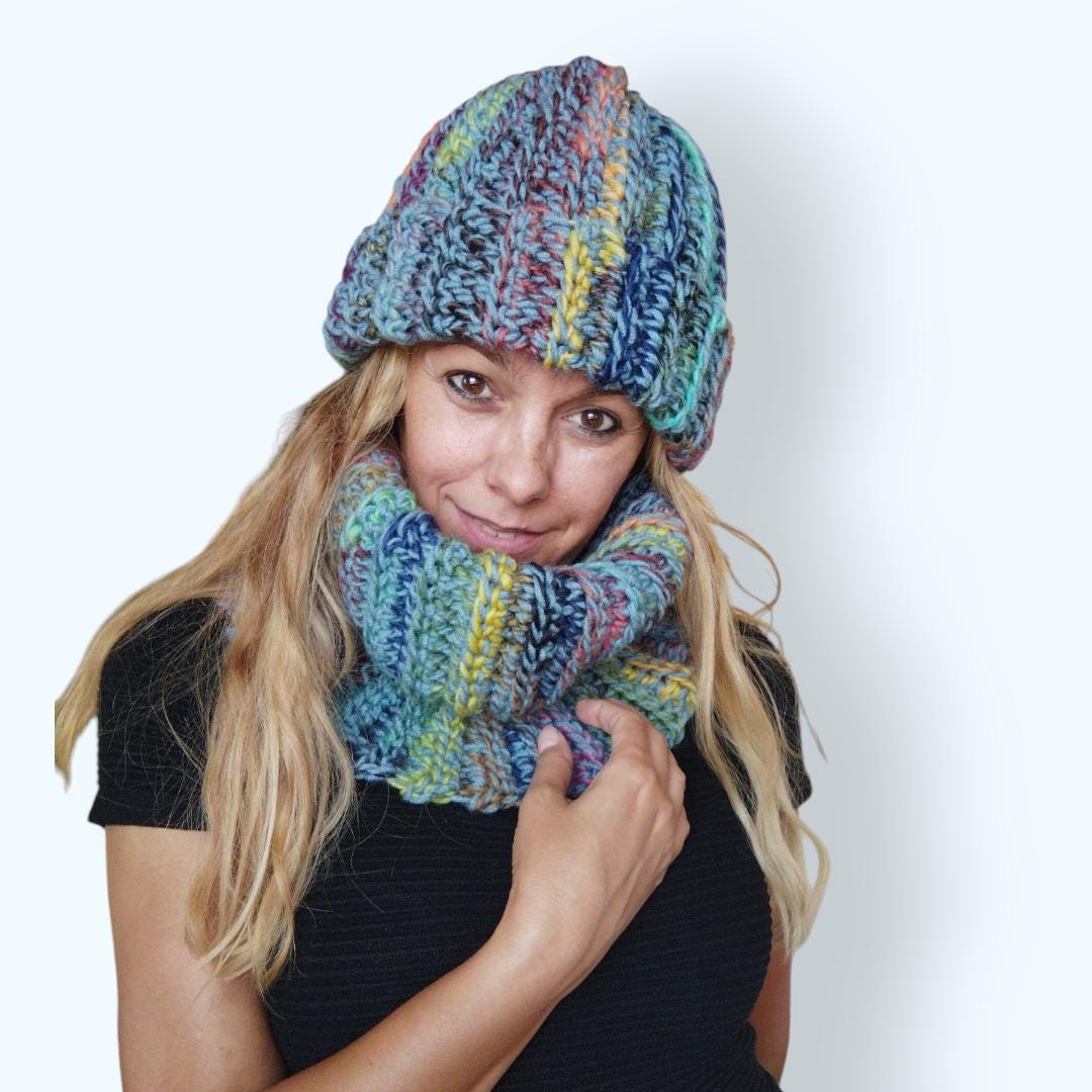 Hat & Scarf, Multicolor Crochet Women display picture 2