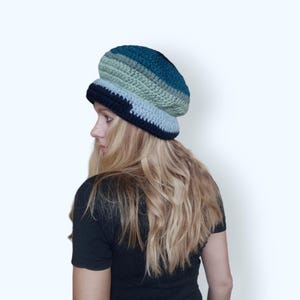 Crochet Fluffy Cloche Hat, Winter Women&#39;s Wool Hat, Handmade Unique Warm Cloche Hat, Hand Knit Bohemian Multicolor Women&#39;s Hat, Gift For Her
