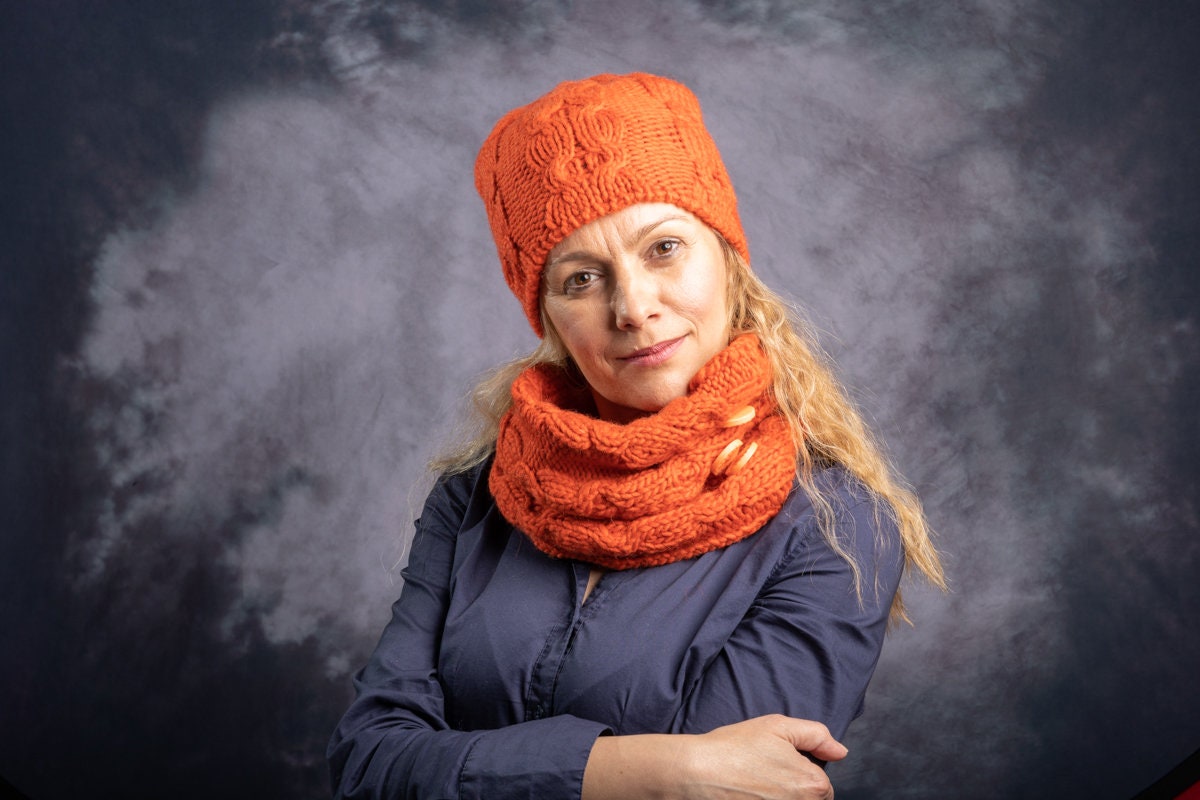Orange HAT SCARF WOMEN