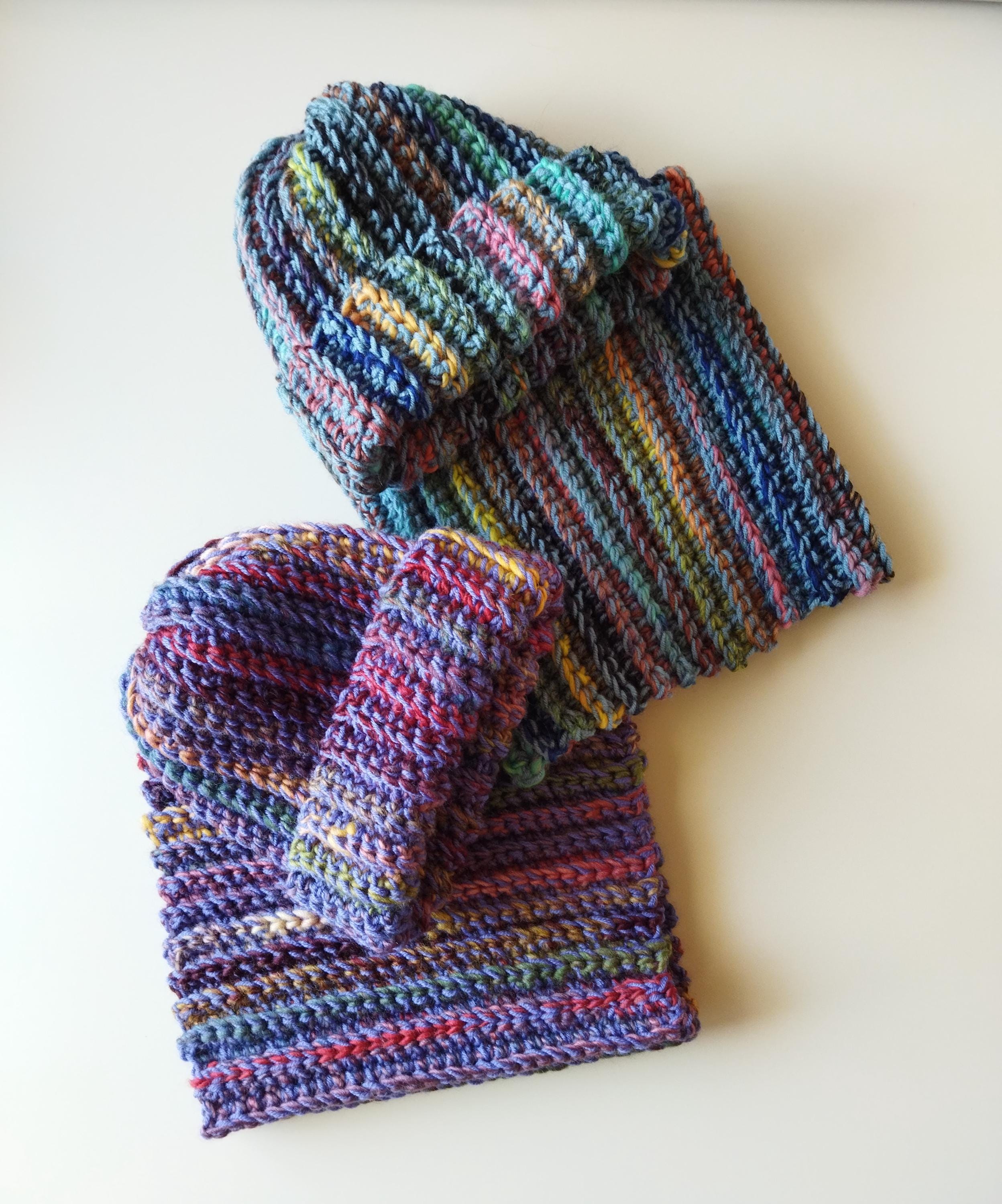 Hat & Scarf, Multicolor Crochet Women