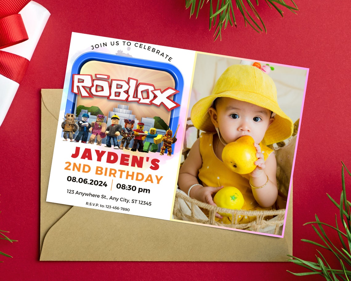 Roblox Birthday Invitation, Roblox Birthday Invite, Roblox Party ...