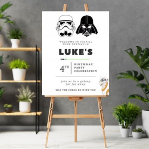 Editable Star Wars welcome sign birthday party birthday Invitations Star Wars welcome board birthday sign template Star Wars welcome invite