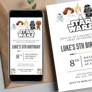 Galactic Empire Mobile Invite - Personalized Star Wars Party E-Invite, Unique Geeky Gathering Event Invitation Star Wars Themed Mobile card