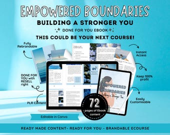Brandable Boundaries Coaching Program PLR Workbook (Canva Editable)