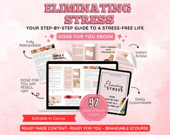 Stress & Anxiety Ebook for Coaches | PLR Content (Canva Template)