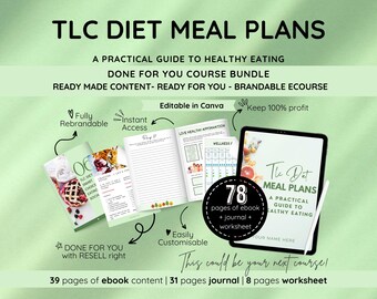 TLC Diet Meal Plan Ebook for Health Coaches (Canva Template)