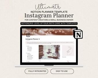 Notion Instagram Planner Template, Social Media Content, Marketing (Digital Download)