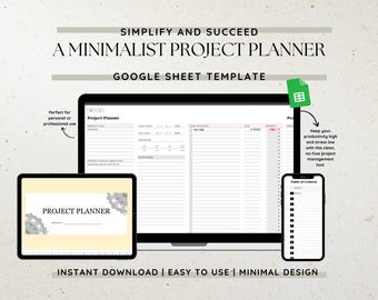 Project Planner Google Sheet | Project Management Tool (Digital Download)