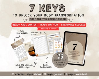 Ebook personnalisable sur la transformation du corps, programme de coaching (modèle canva)