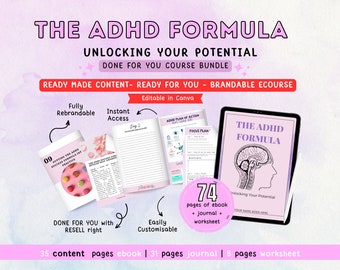 ADHD Success Formula Ebook: Coach Workbook & Journal (Canva Template)
