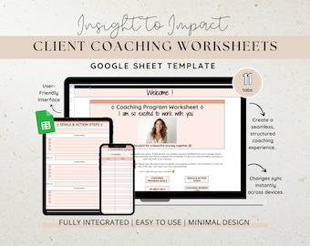 Modèle de feuille de travail de coaching | Boîte à outils de coaching Google Sheets